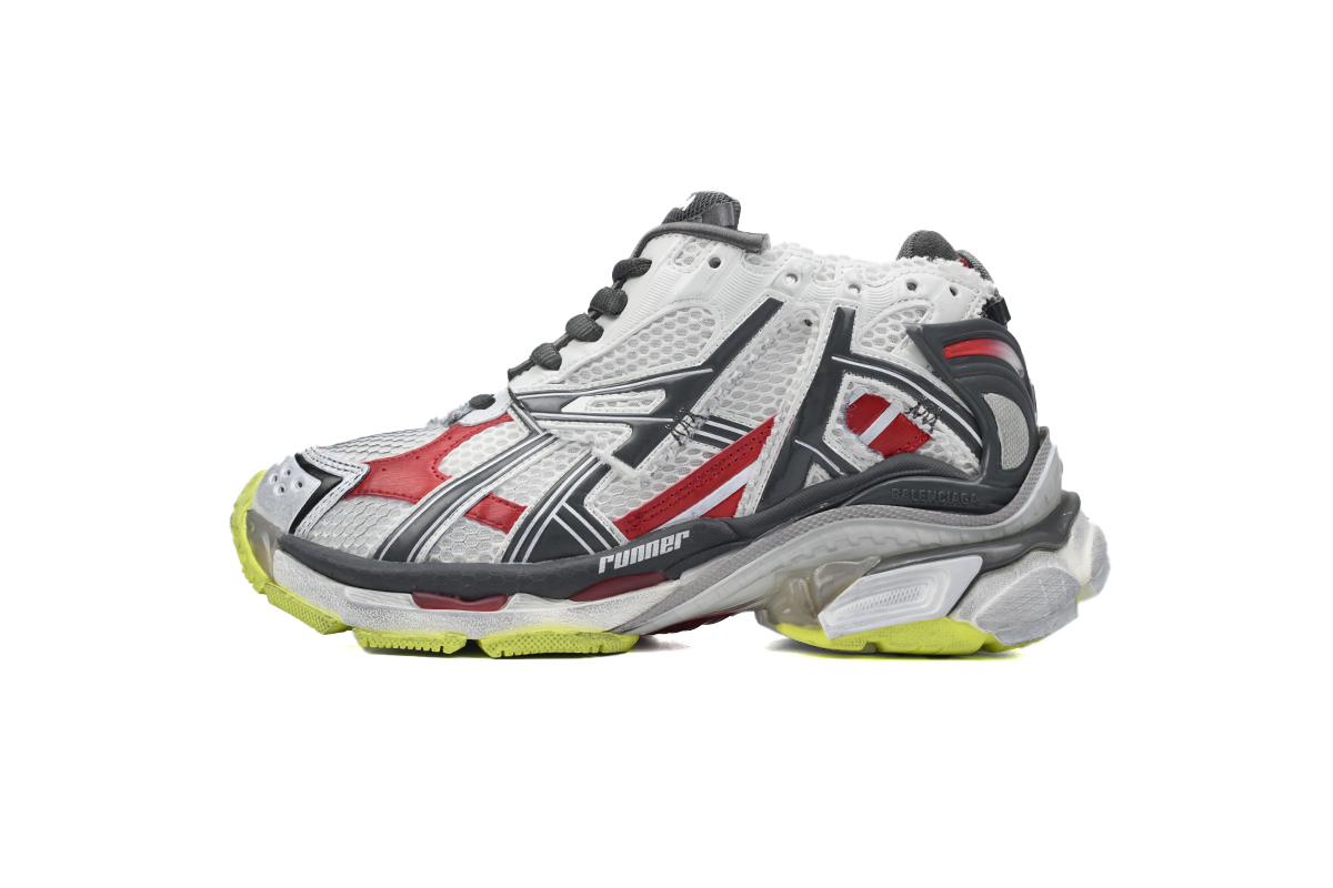 Balenciaga Runner White Black and Red 677402 W3RB2 9167
