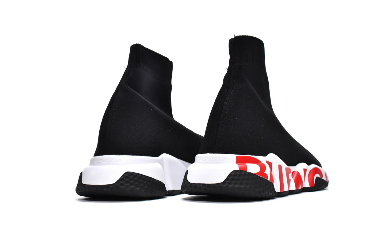 Balenciaga Speed Black And Red Graffiti Sneakers