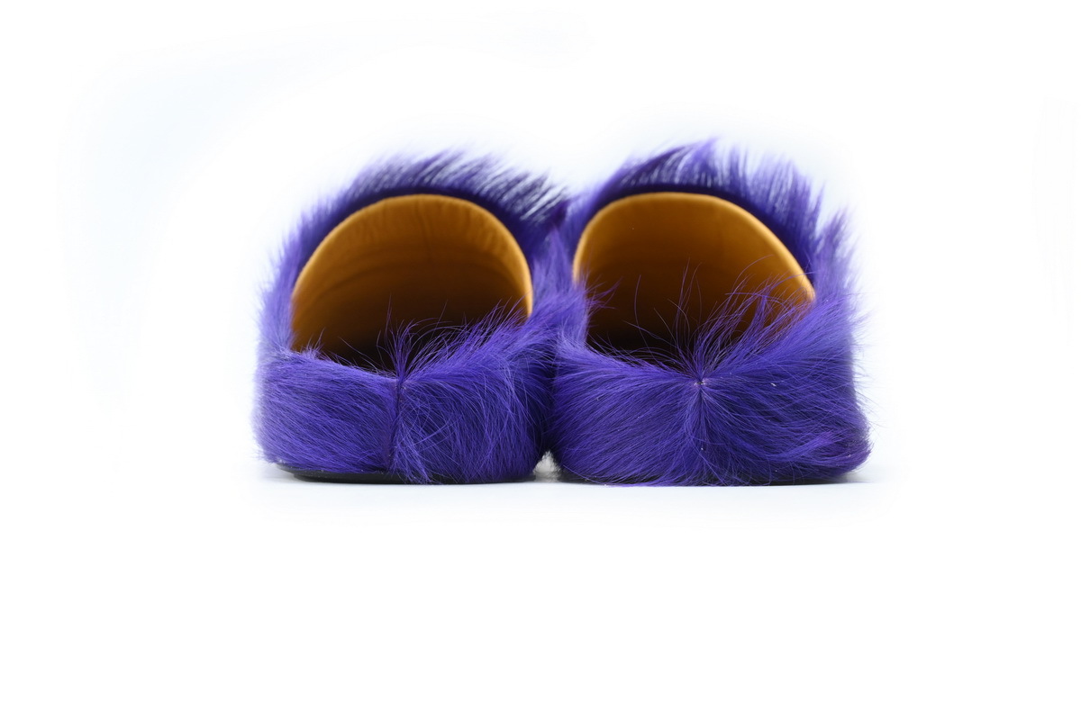 Marni Loafers Long-hair Calfskin Fussbett Purple Slippers