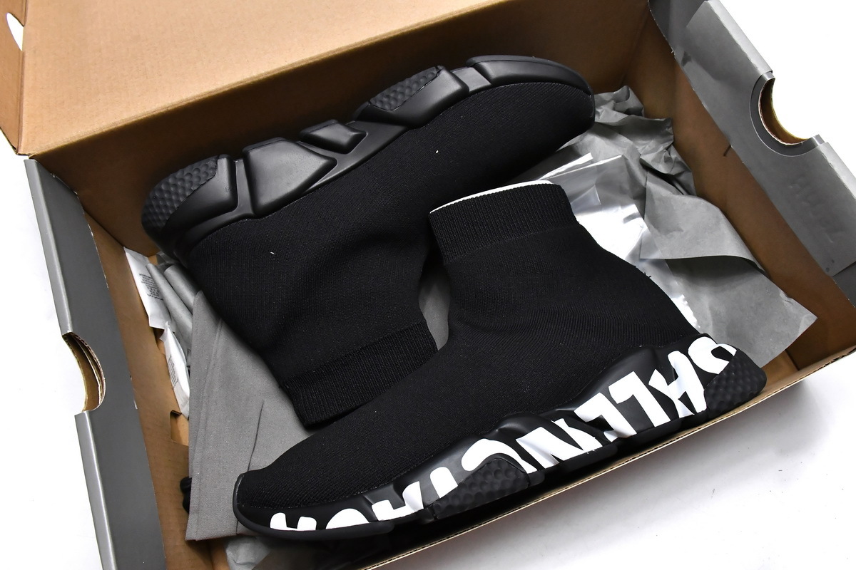 Balenciaga Speed Graffiti Knit High Top Sock Sneakers
