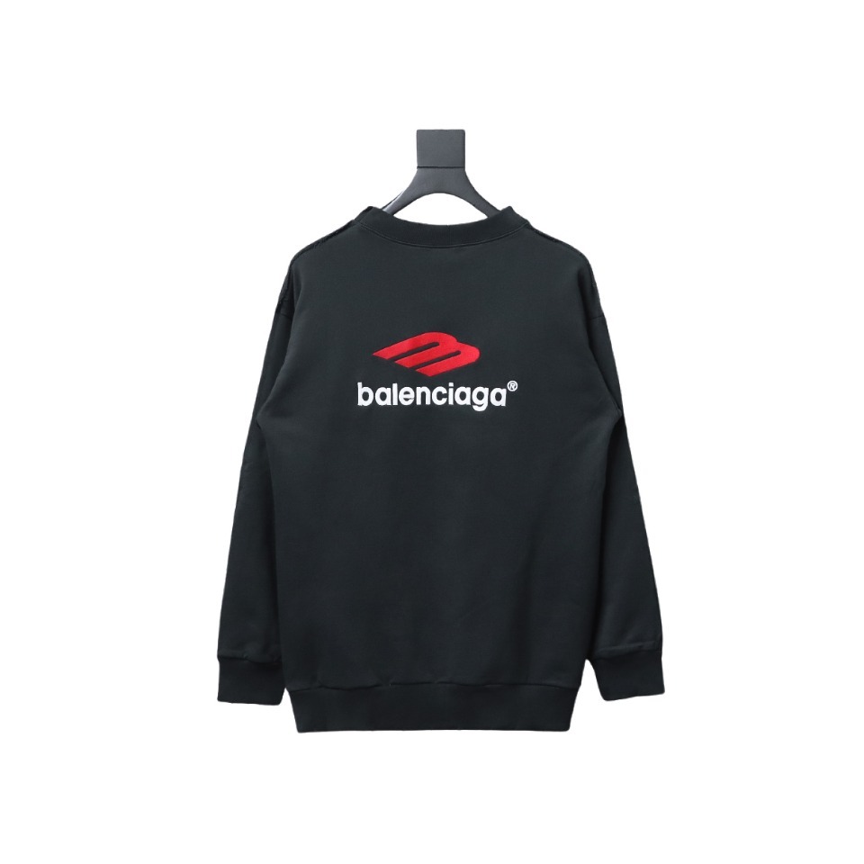 Balenciaga Double Front Crewneck Hoodie Black