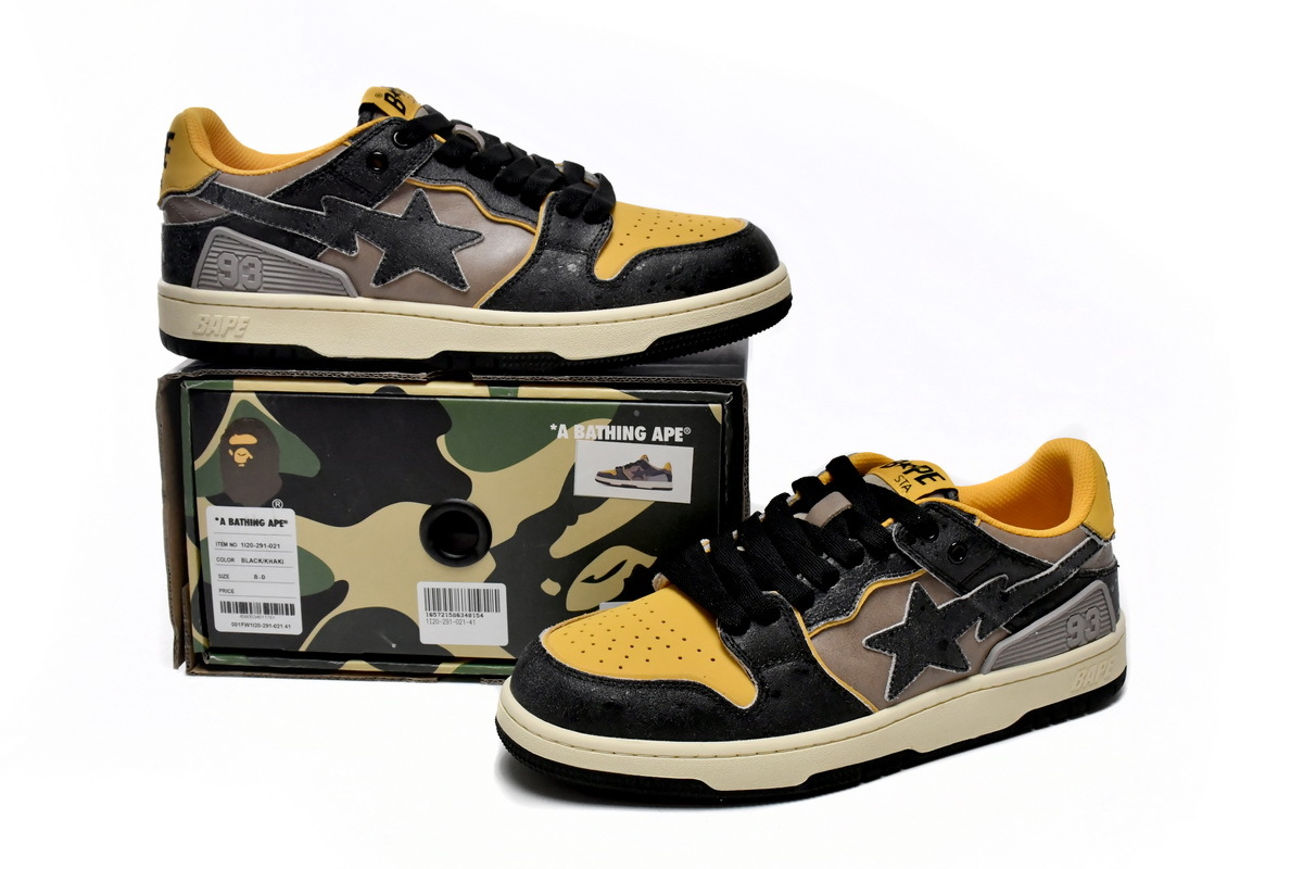 Bape Sk8 Sta Low Make old Black and Yellow 1120-291-021