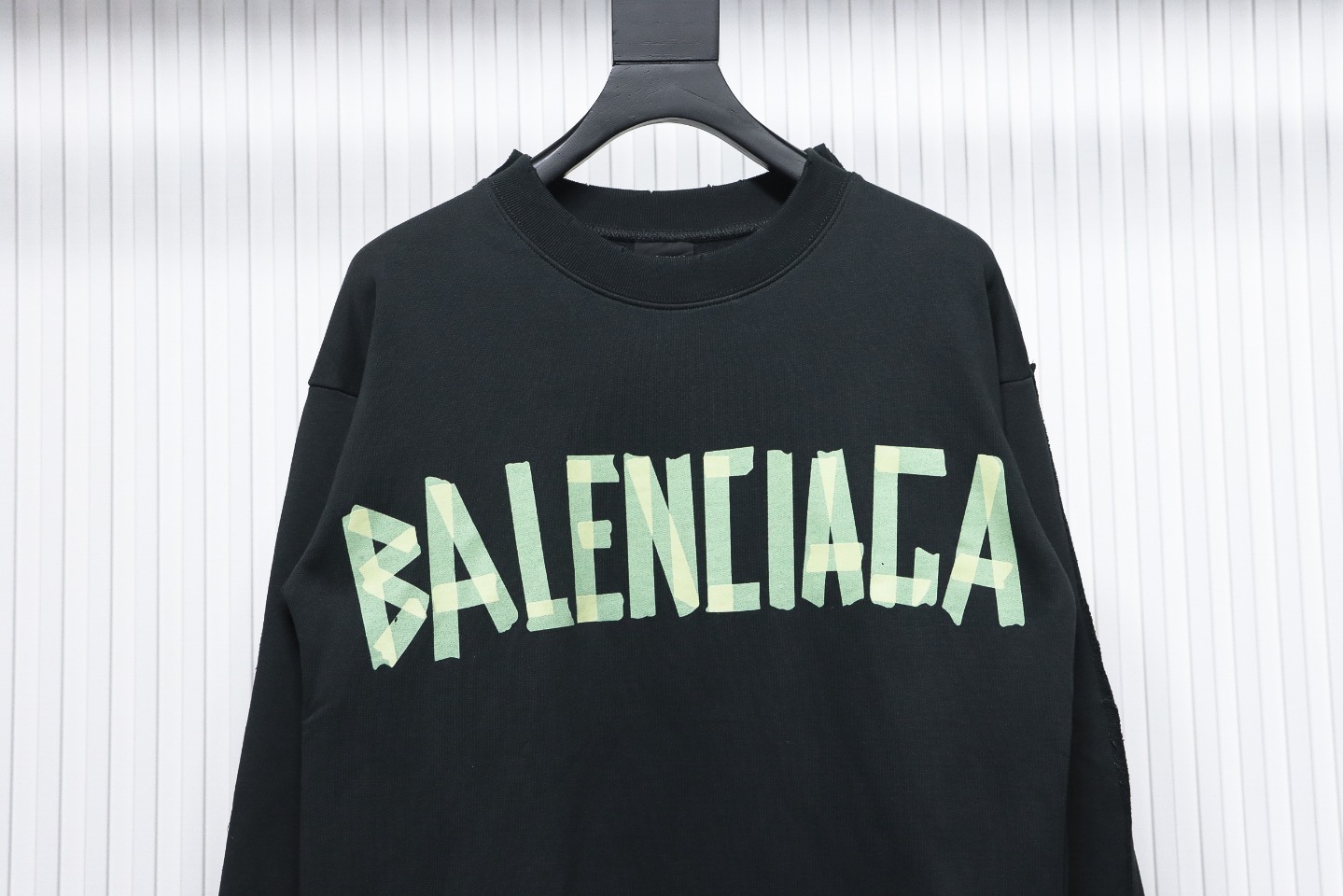 Balenciaga Double Front Crewneck Hoodie Black