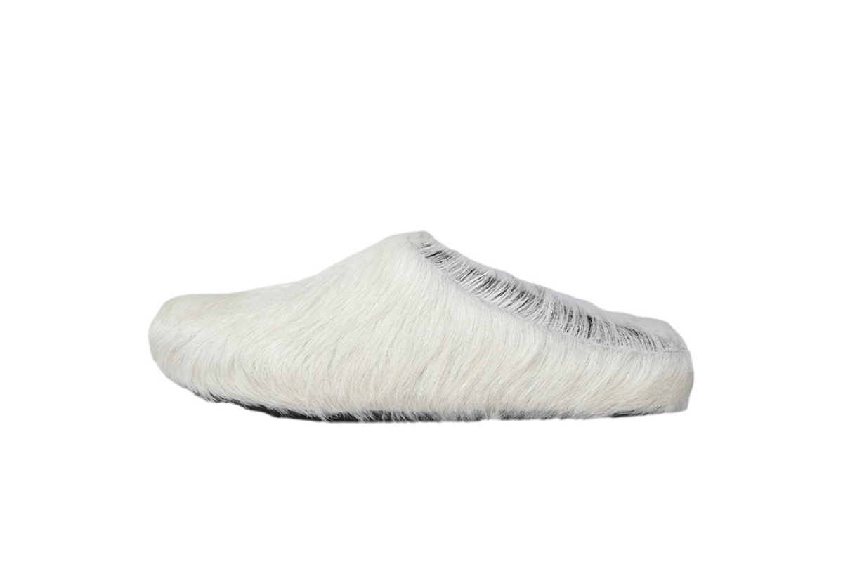 Marni Loafers Long-hair Calfskin Fussbett White Slippers