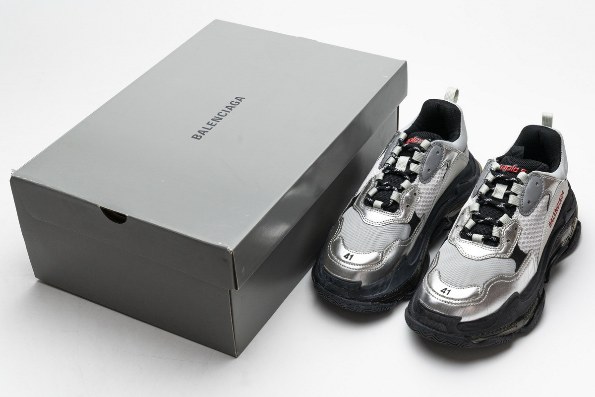 Balenciaga Triple S Black Silver 541624 W09E1 7320