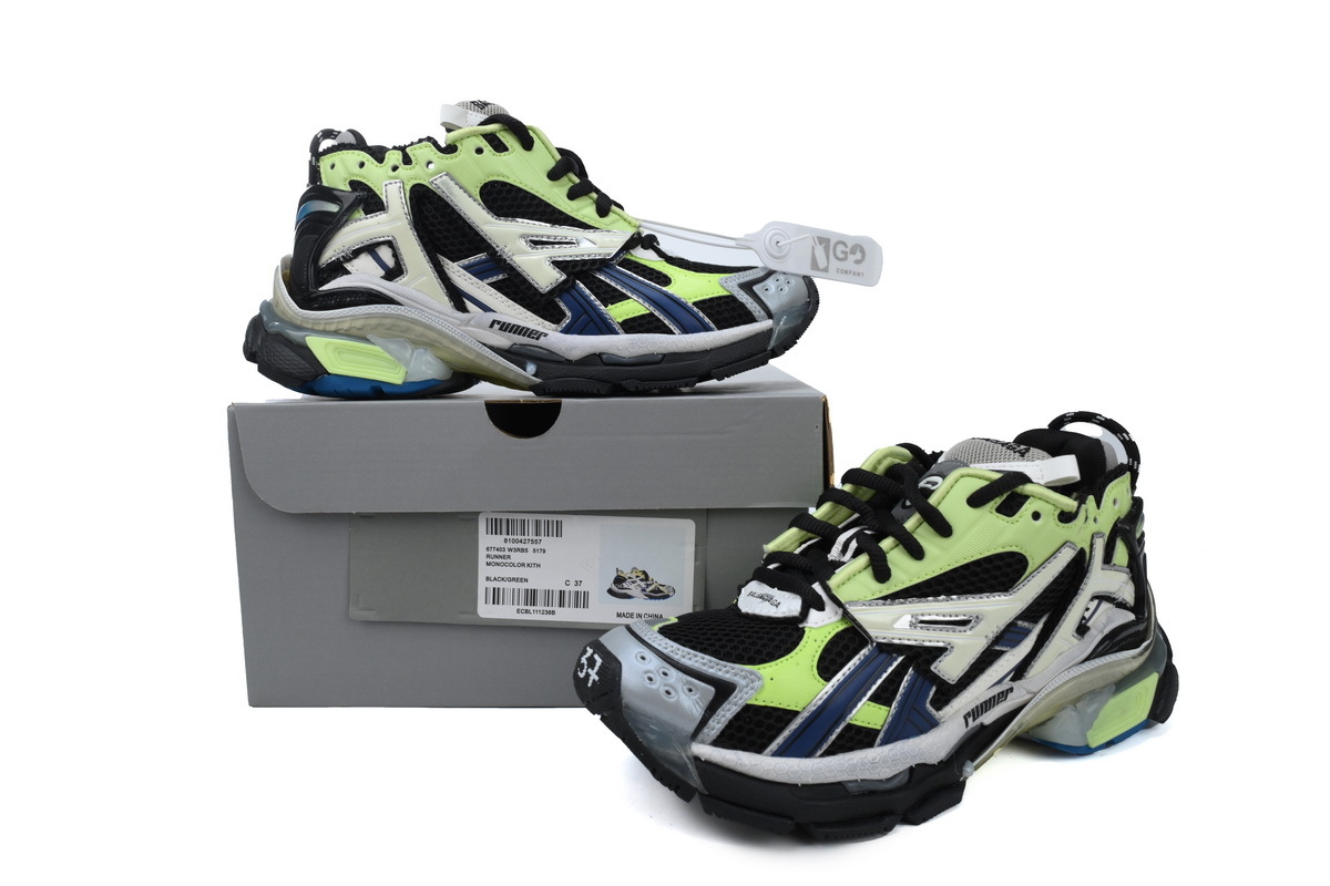 Balenciaga Runner Sneaker Grey Blue Green 677403 W3RB5 5179