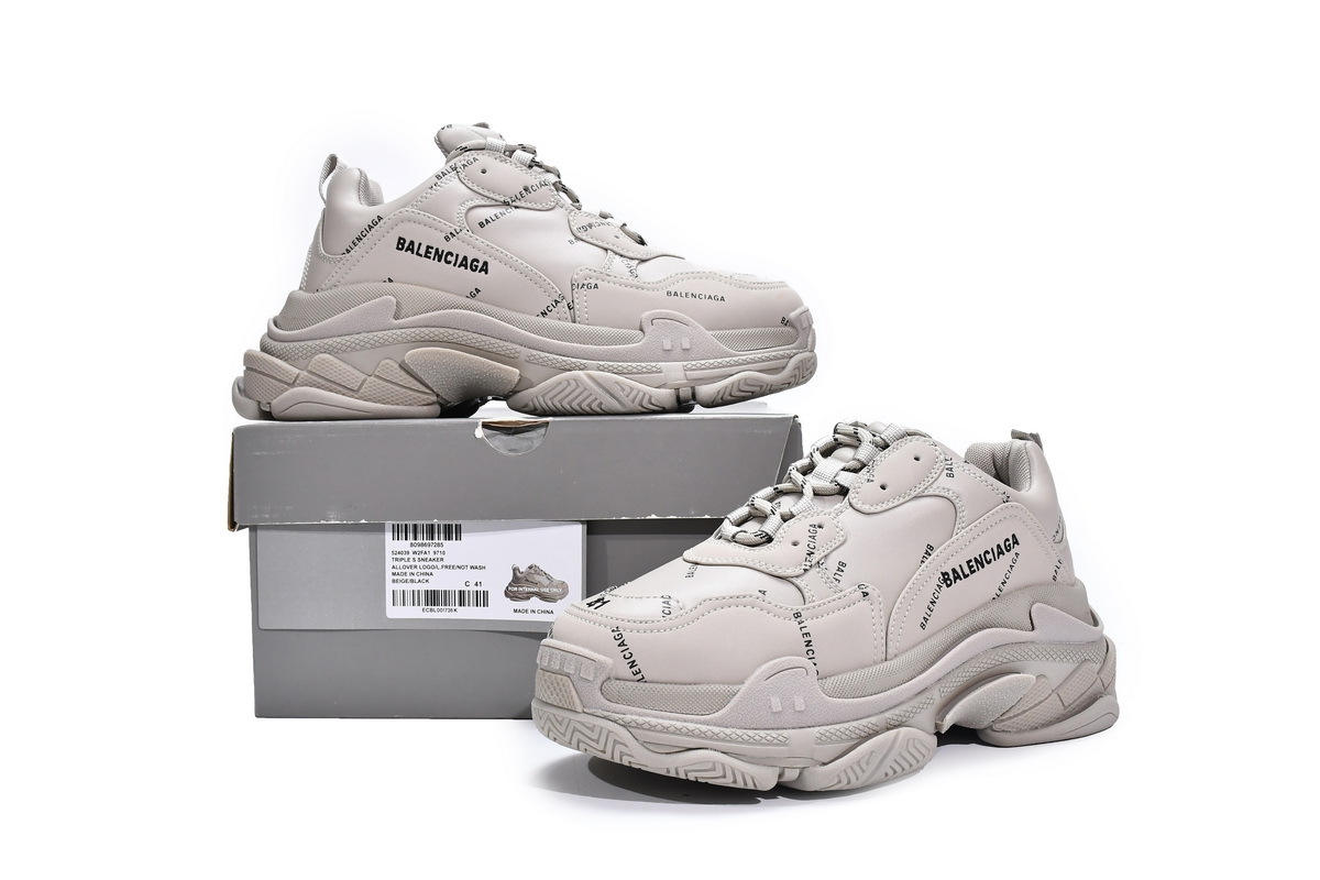 Balenciaga Triple S Letter Beige 524039 W2FA1 9710