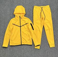 Nike Sportswear Tech Fleece Full Zip Hoodie and Joggers Set Yellow