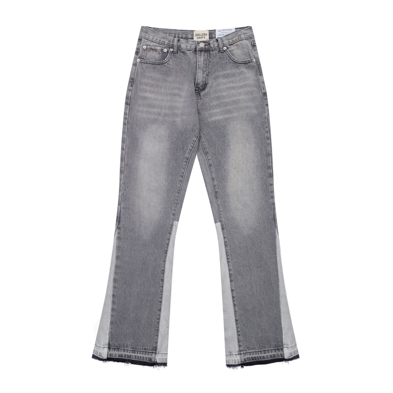 Gallery Dept Basic Style Washed Smoky Gray Micro-pull Stitching Jeans