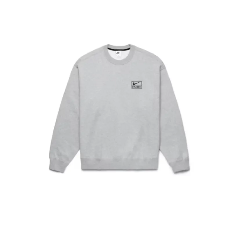 Nike x Stussy Crew Fleece Hoodie Grey