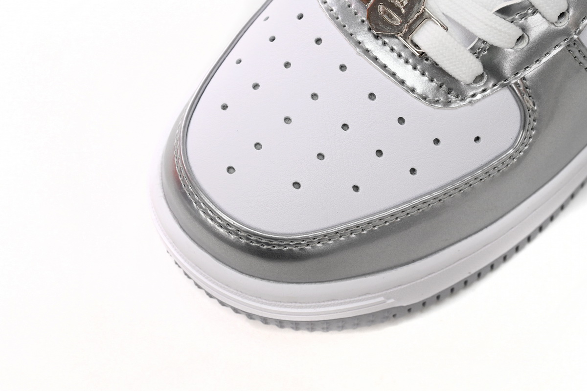 A Bathing Ape Bape Sta Low Silver 1H73 191 921