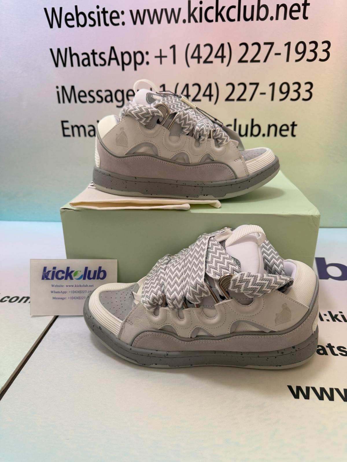 Lanvin Curb Sneaker White Beige Grey