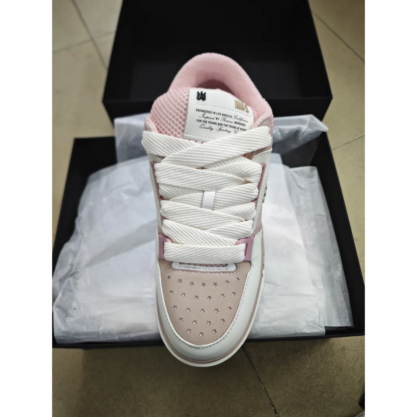 AMIRI Rose Pink White