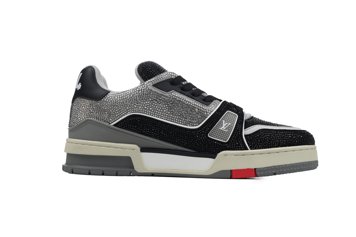 Louis Vuitton Trainer Black Grey Crystal 1ABOE2