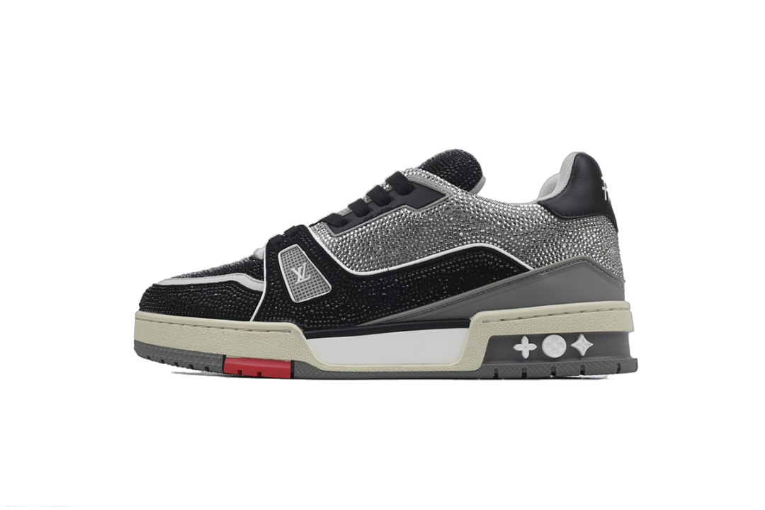 Louis Vuitton Trainer Black Grey Crystal 1ABOE2