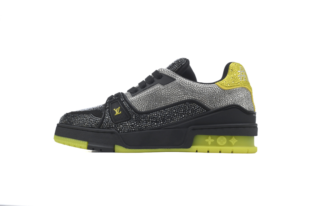 Louis Vuitton Trainer Black Yellow Rhinestone 1A9JXP