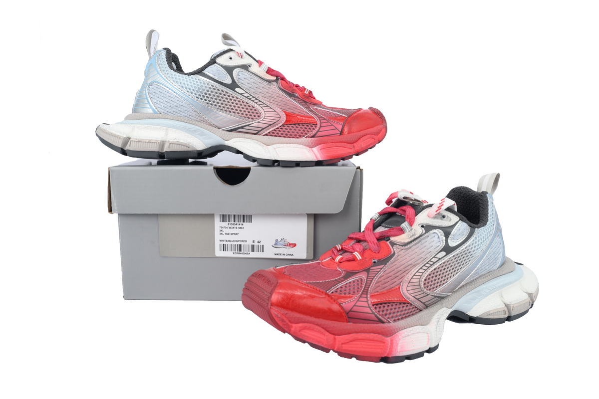 Balenciaga 3XL Sneaker Red Grey 734734 W3XTS 9461