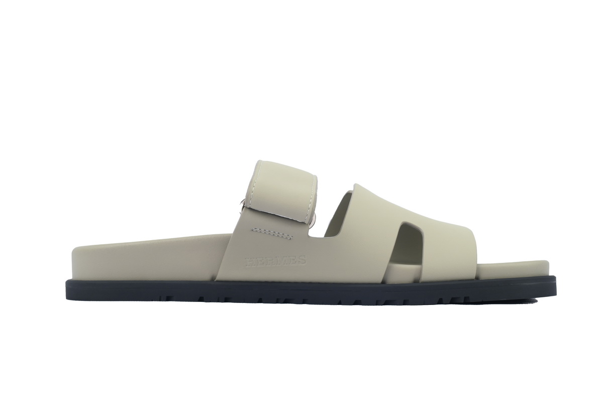 Hermes Calfskin Chypre Sandals Khaki