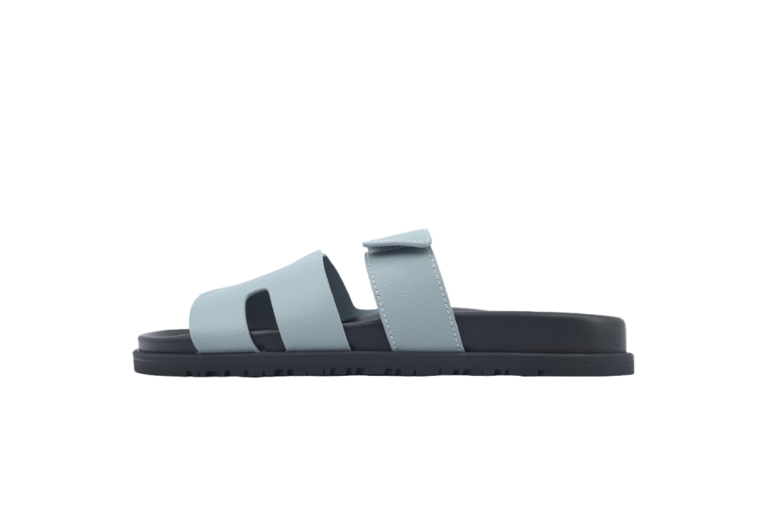 Hermes Calfskin Chypre Sandals Blue