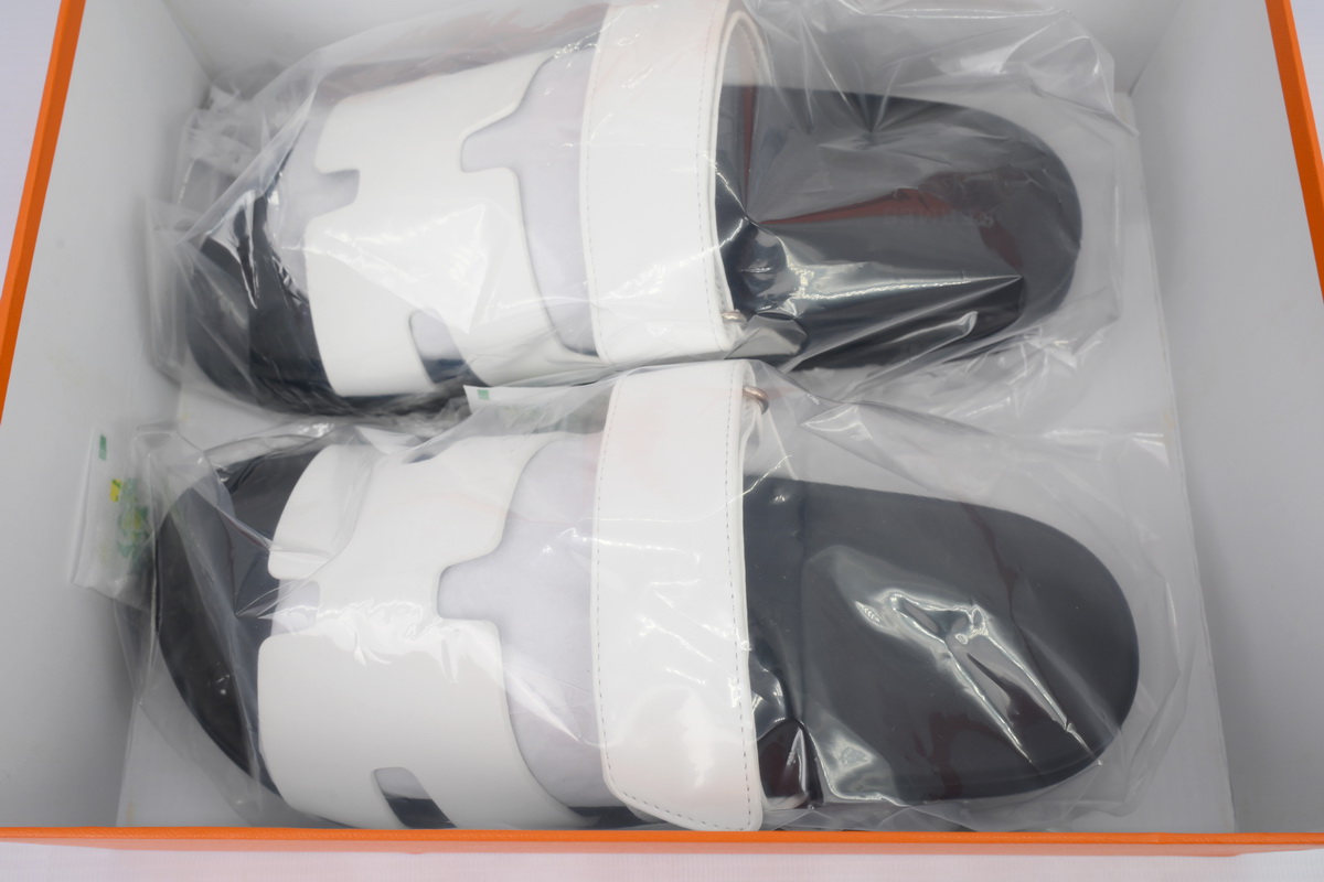 Hermes Calfskin Chypre Sandals White