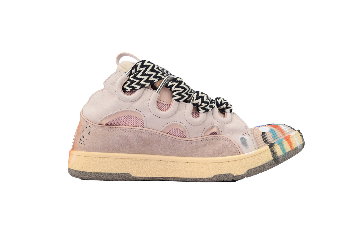 Lanvin Leather Curb x Gallery Dept Sneakers Paint Drip Pale Pink