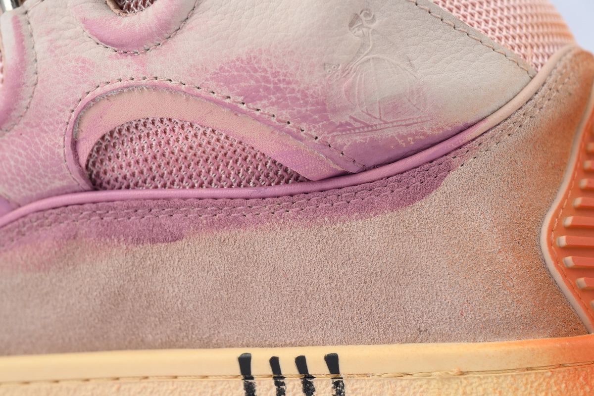 Lanvin Leather Curb x Gallery Dept Sneakers Paint Drip Pale Pink