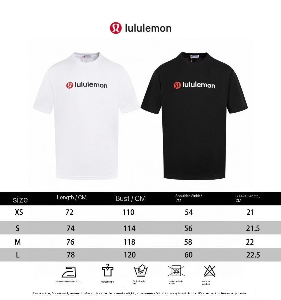 Lulu Letter Logo Laminated Three-dimensional T-shirt