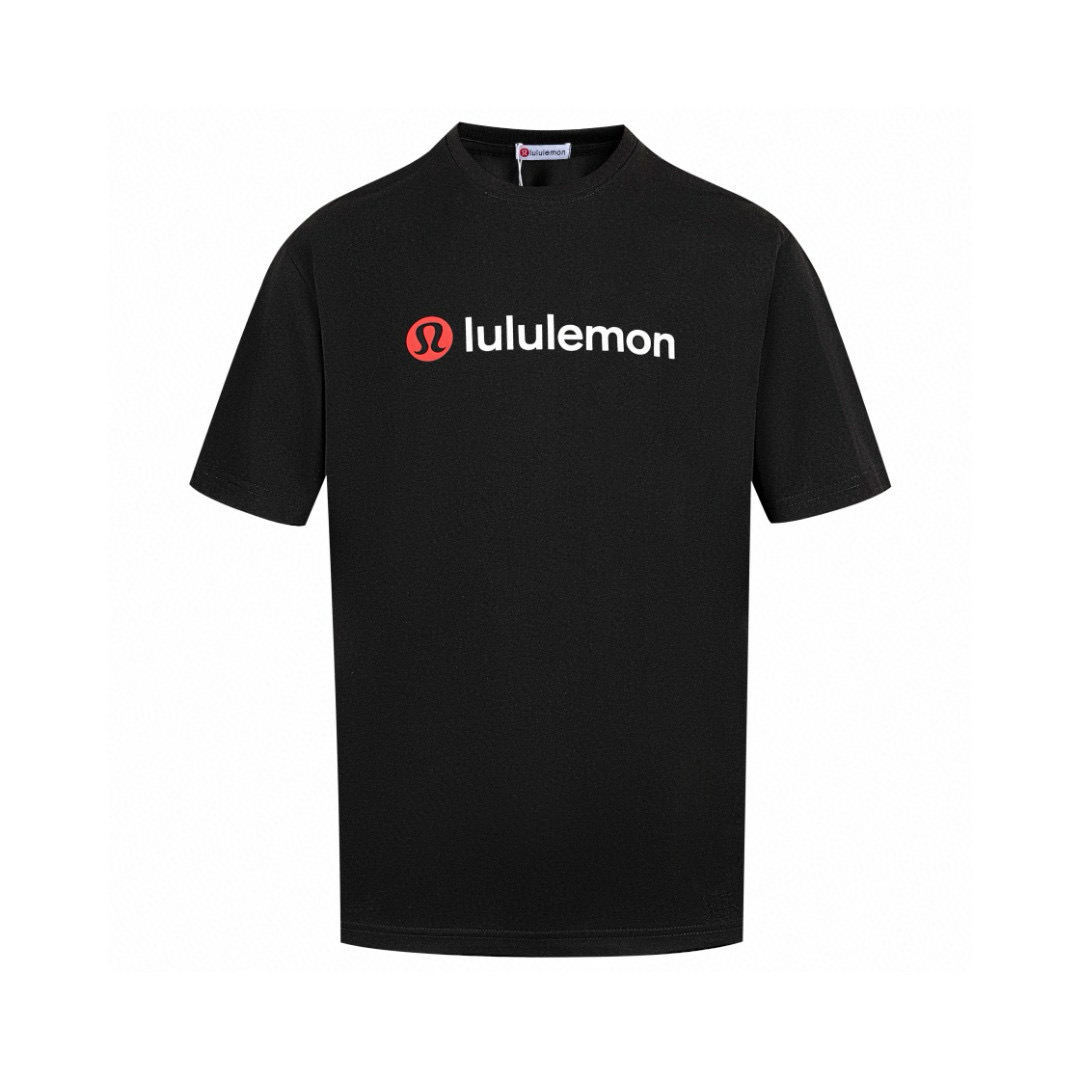Lulu Letter Logo Laminated Three-dimensional T-shirt