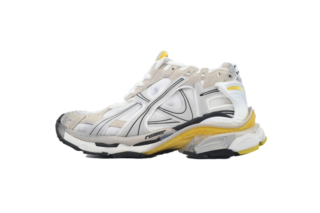 Balenciaga Runner Sneaker White Yellow 772767 W3RNY 9170