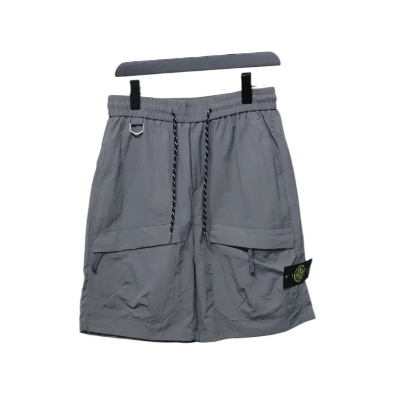 Stone Island Logo Polo Shorts Grey