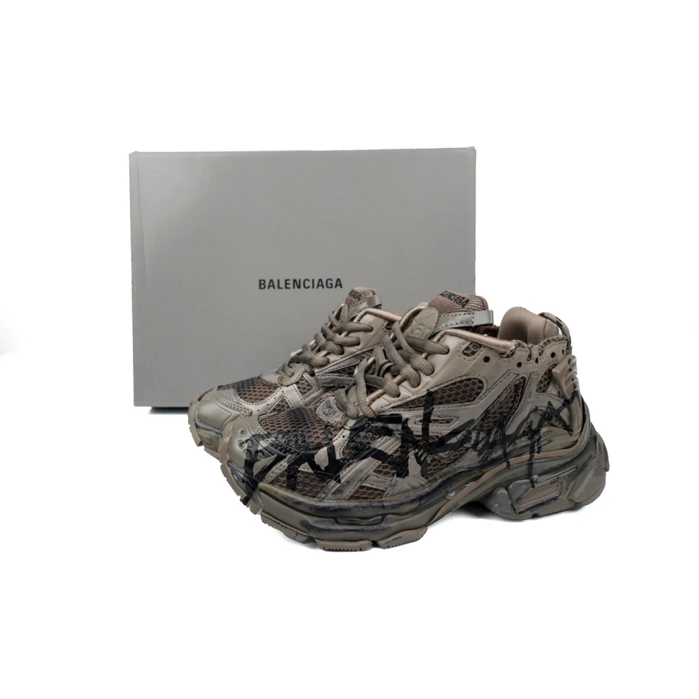 Balenciaga Runner Sneaker Black Brown 677402 W3RB2 2010