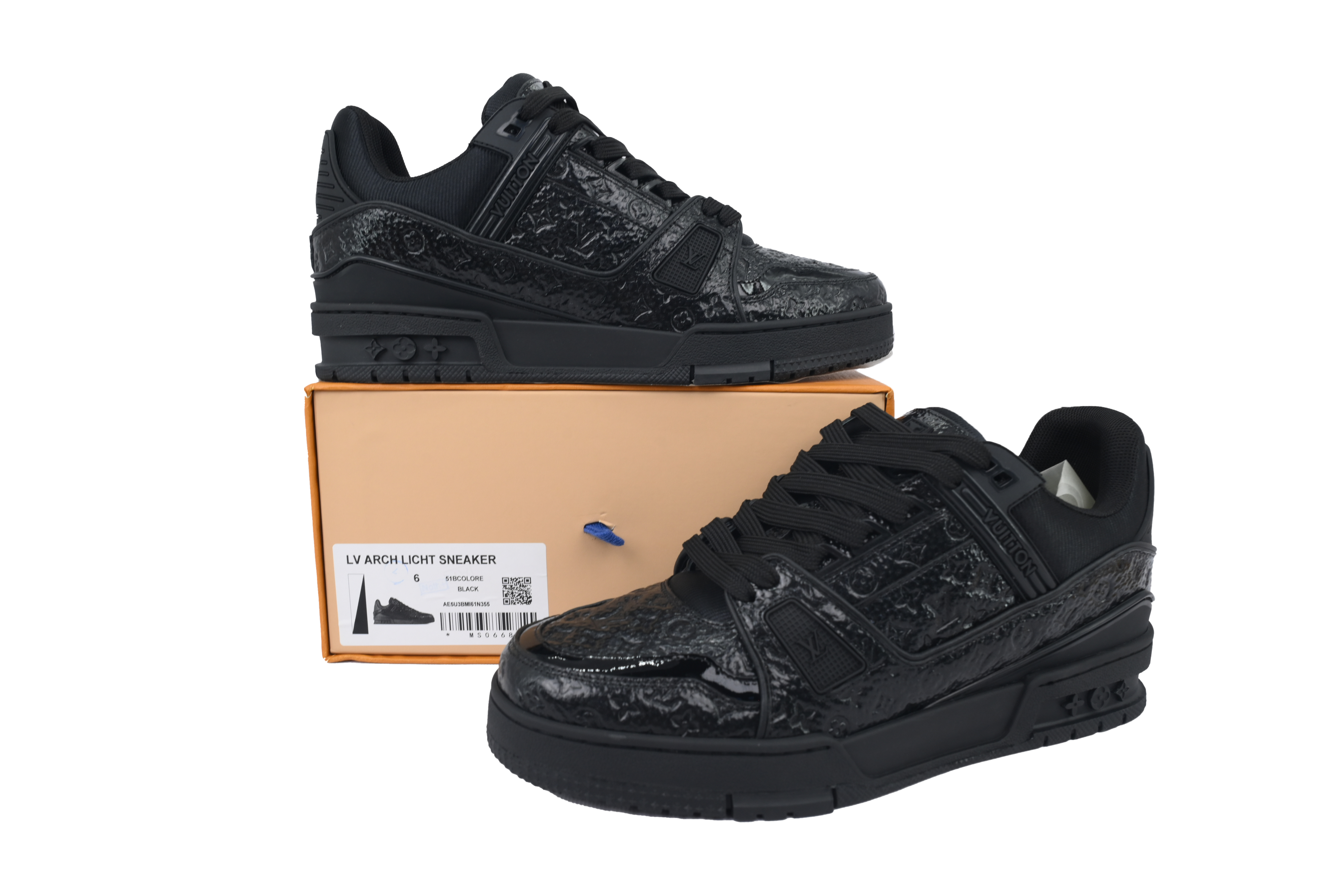 Louis Vuitton Black Lychee Patent Leather