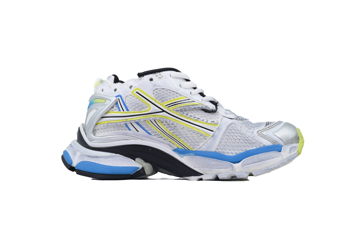 Balenciaga Runner Sneaker White Blue Yellow 772767 W3RNY 0213
