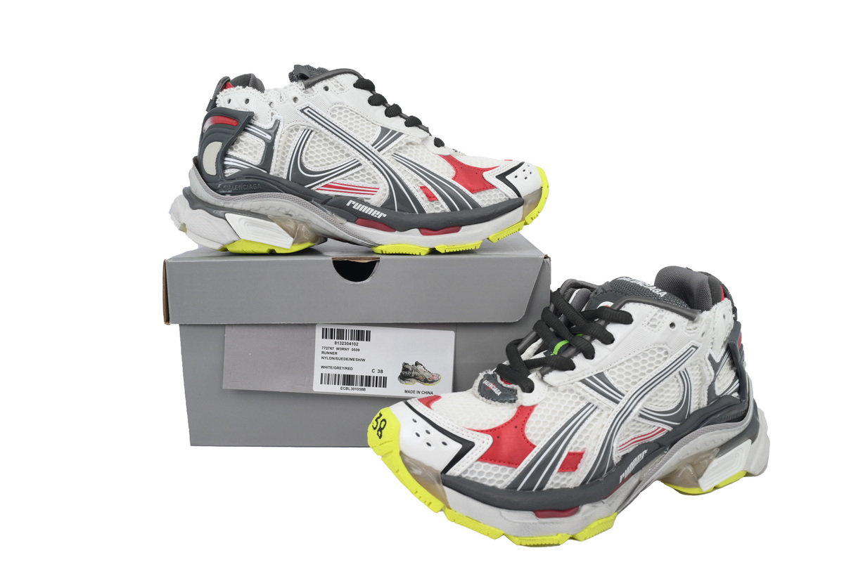 Balenciaga Runner Sneaker White Gray Black 772767 W3RNY 0509
