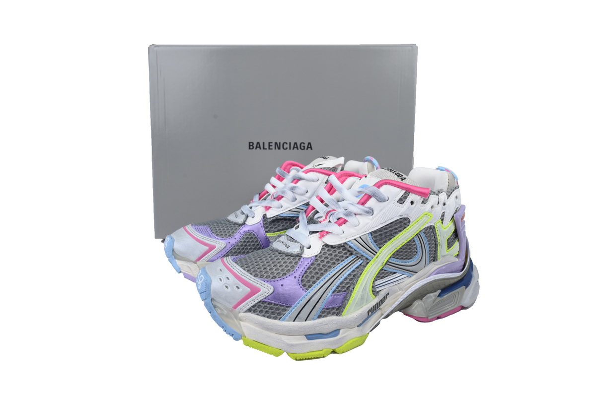 Balenciaga Runner Sneaker Pink Blue Purple 772767 W3RNY 0361