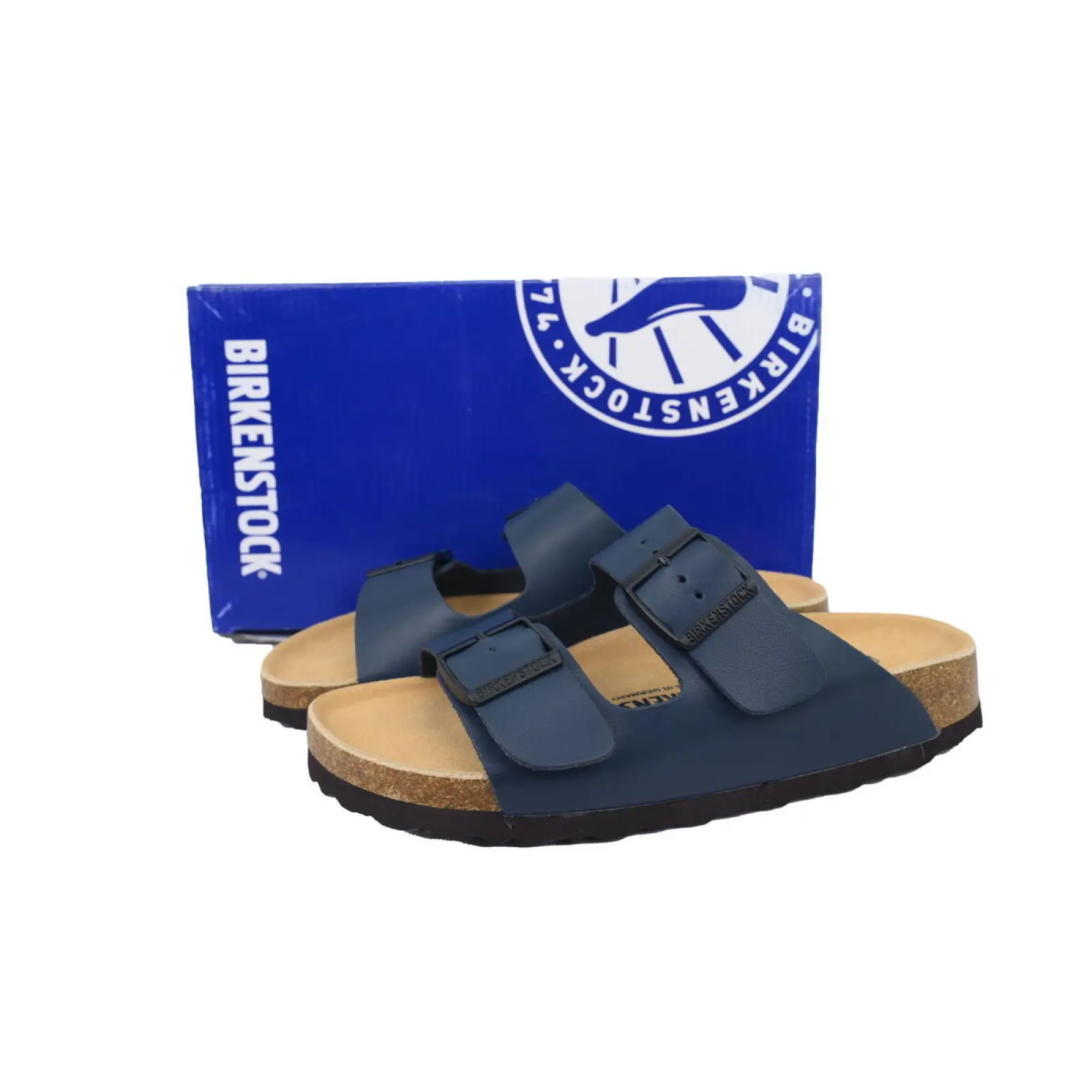 Birkenstock Boston Soft Footbed Blue Leather Surface