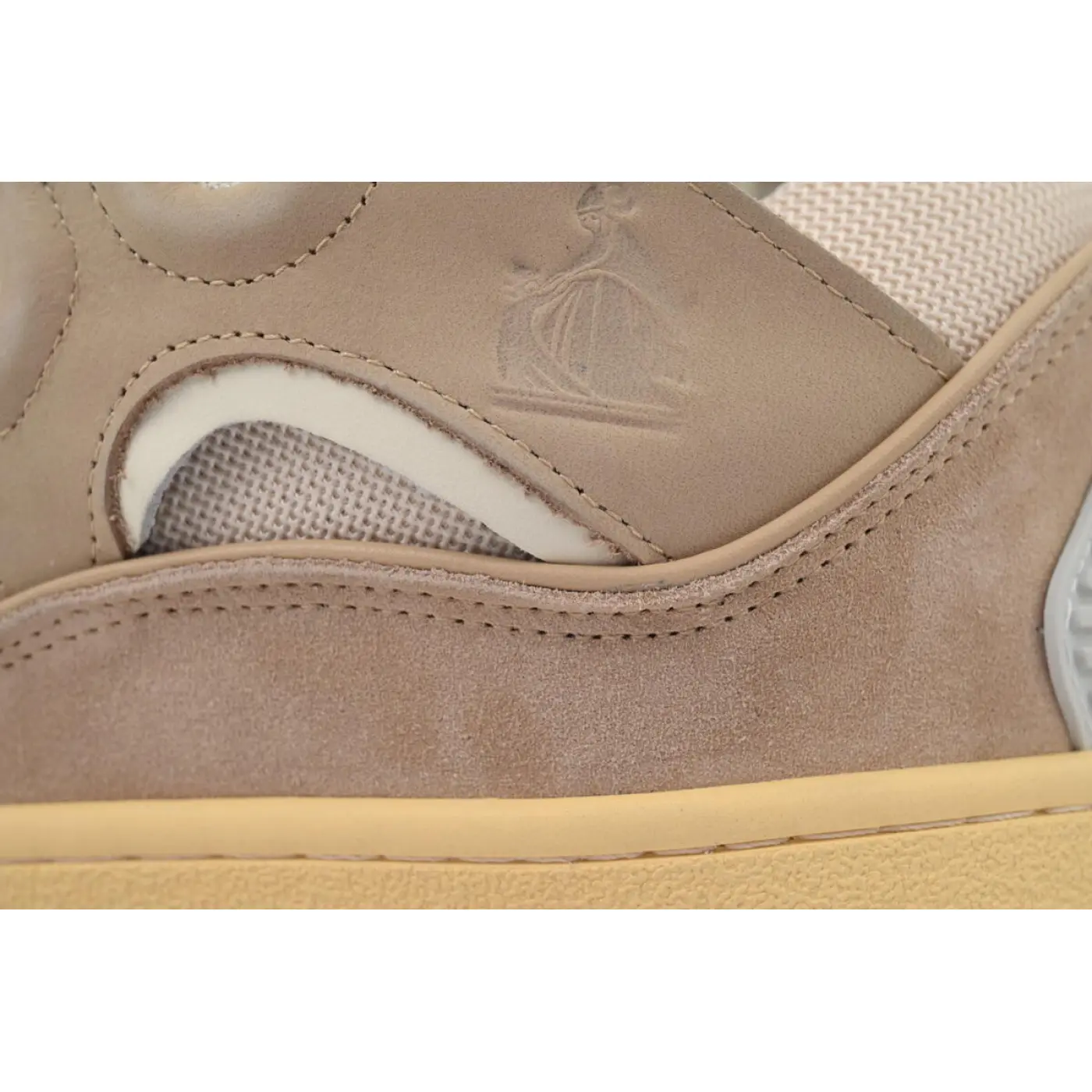 Lanvin Curb Sneakers White Brown