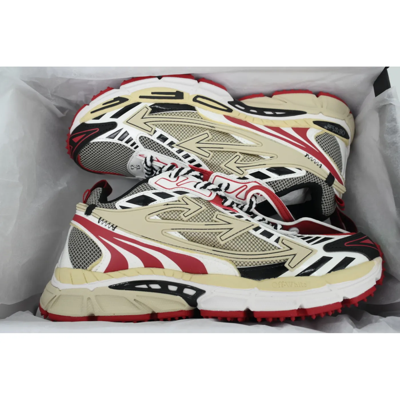 Off-White Be Right Back Khaki Red OMIA295C99 FAB000 0032