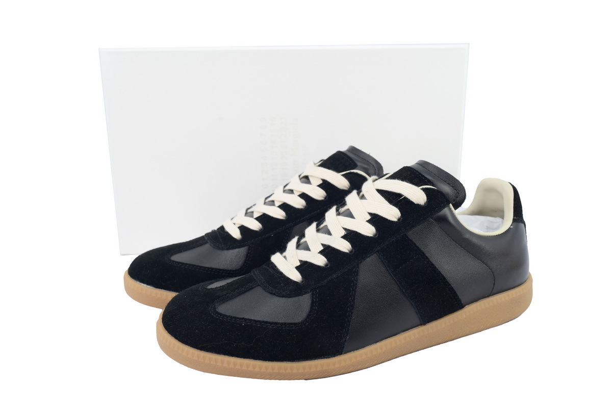 Maison Margiela Replica Black Sneakers Brown Sole