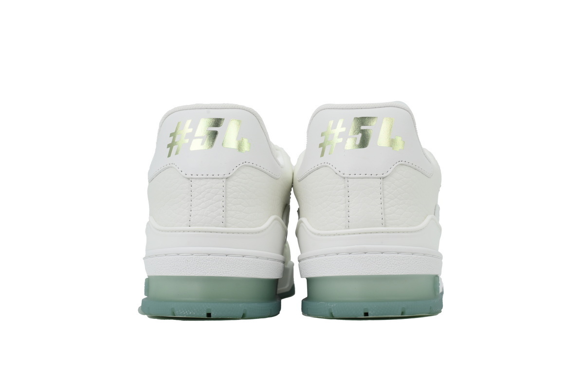 Louis Vuitton Trainer White Green Rivets
