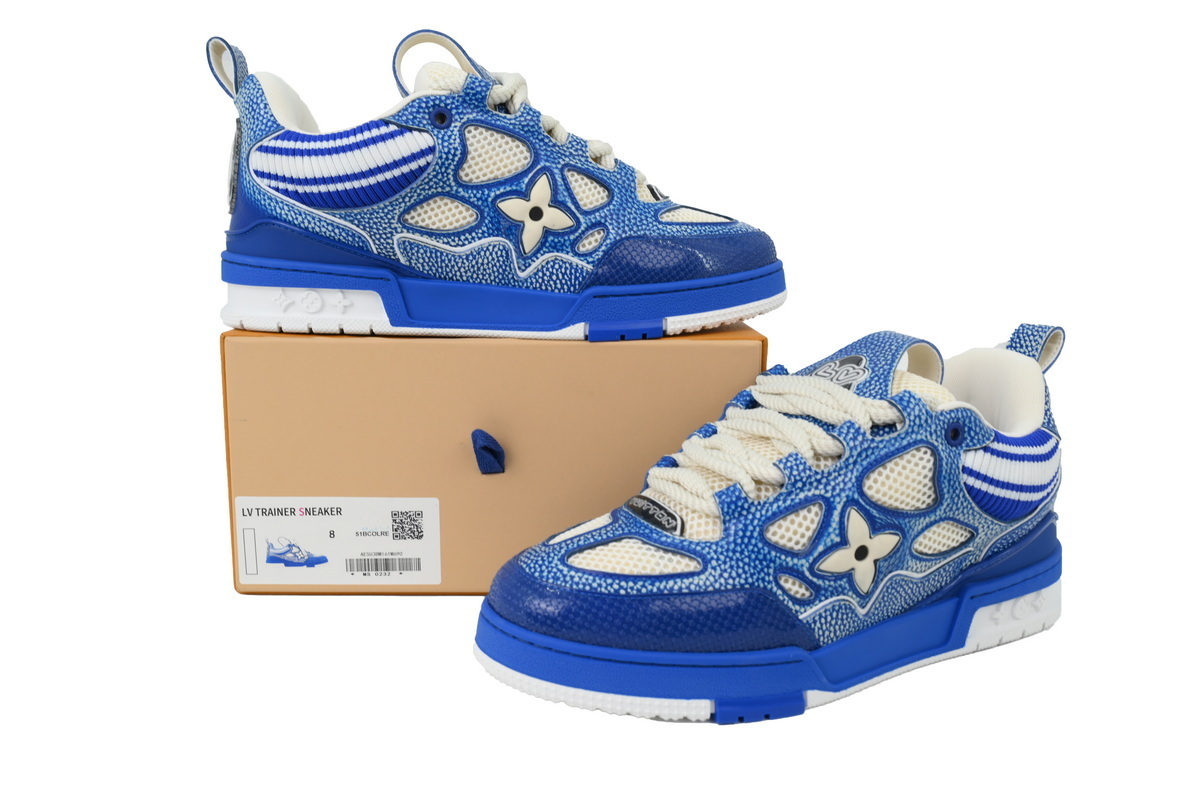 Louis Vuitton LV Skate Sneaker Knitted Collar Blue 1AHSXP