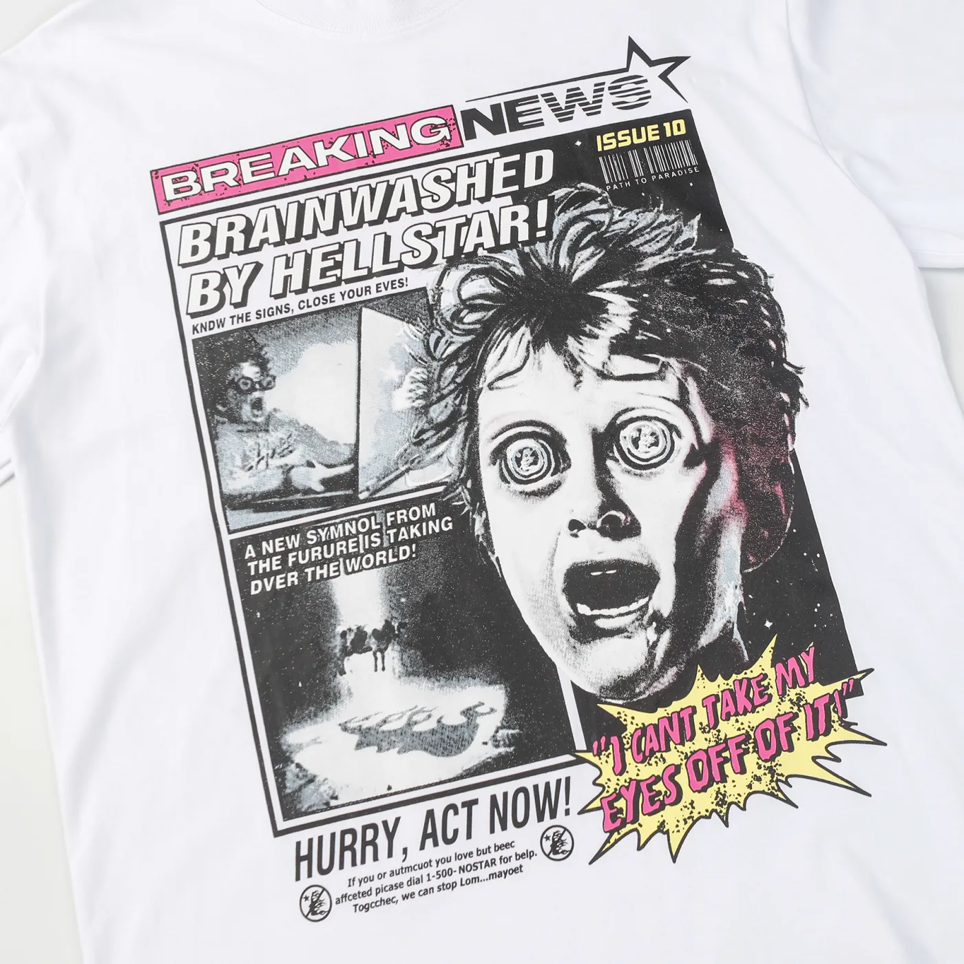 Hellstar Breaking News Long-Sleeve T-Shirt Black White