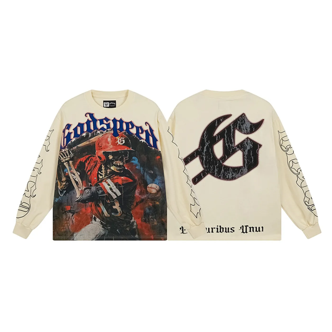 Godspeed Rock Baseball Skeleton T-shirt Bone
