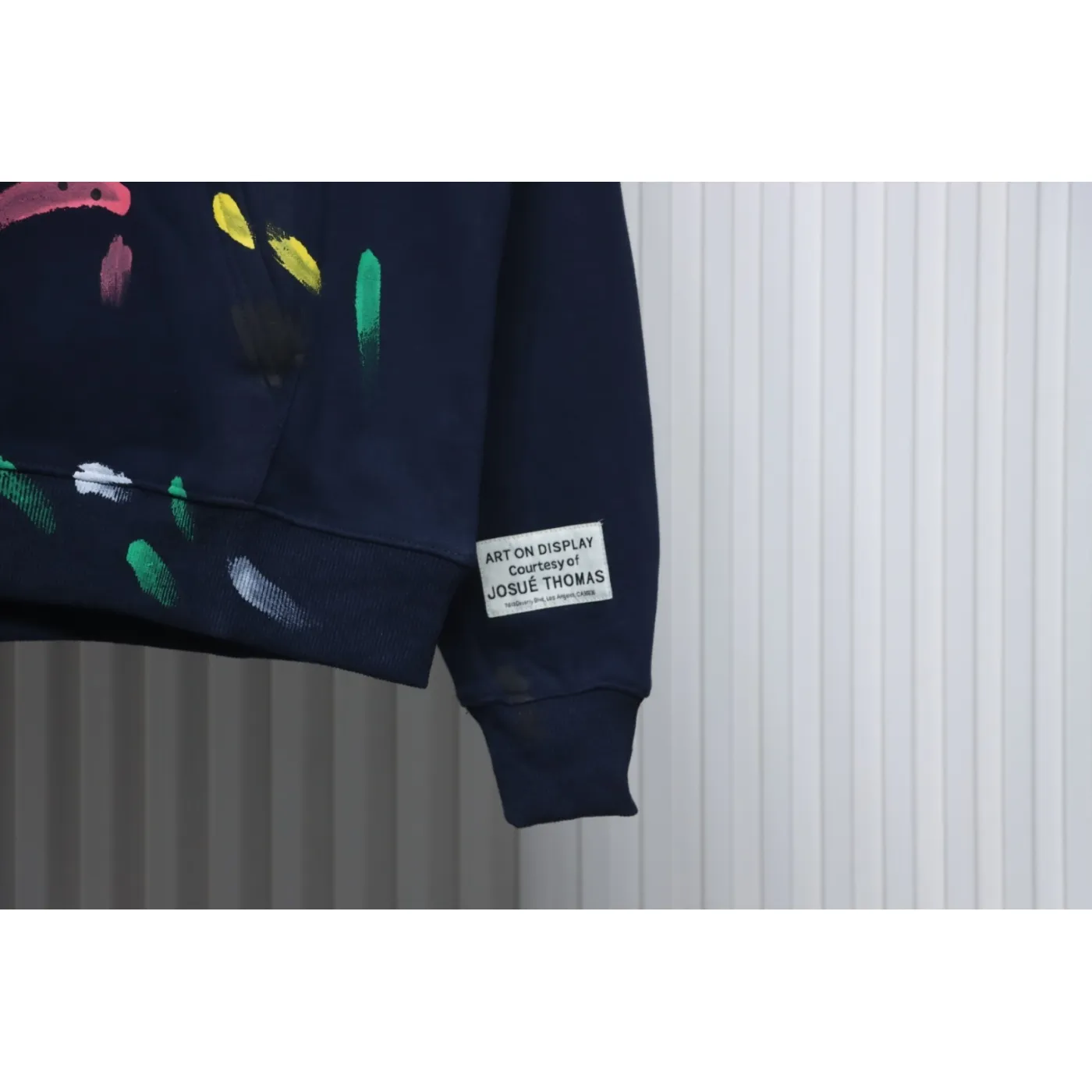 Gallery Dept. Splatter Letter Hoodie Dark Blue