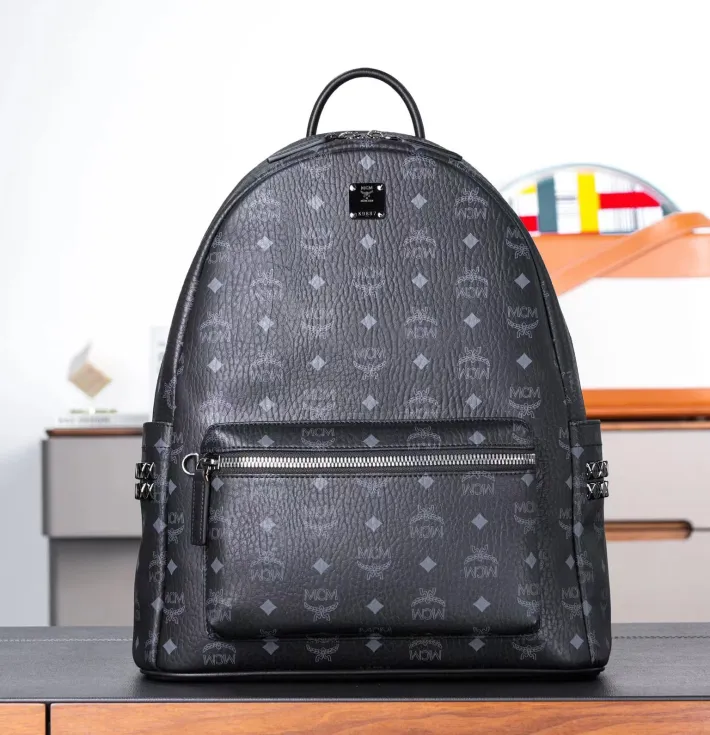 Mcm Stark Visetos Backpack Black