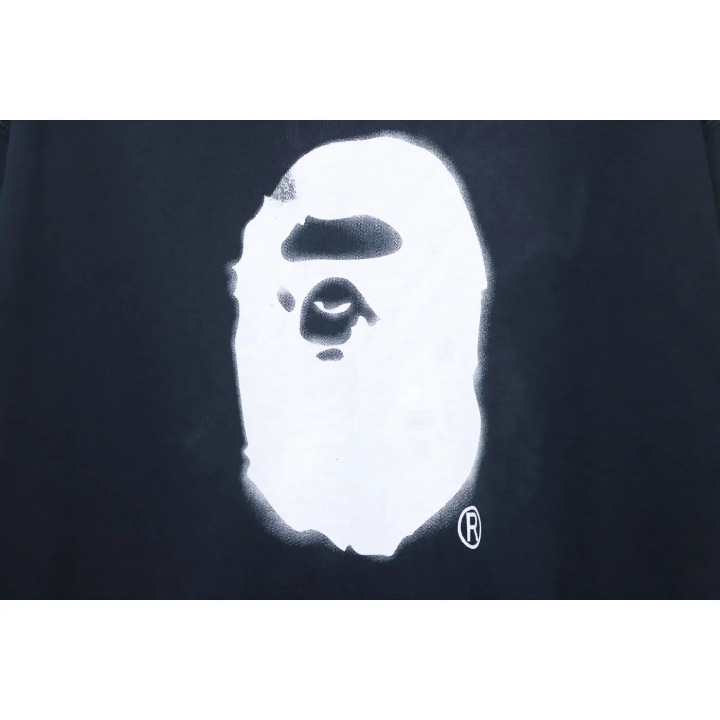 Bape Back Logo Lettering Ape Head Print Sweatshirt Black White