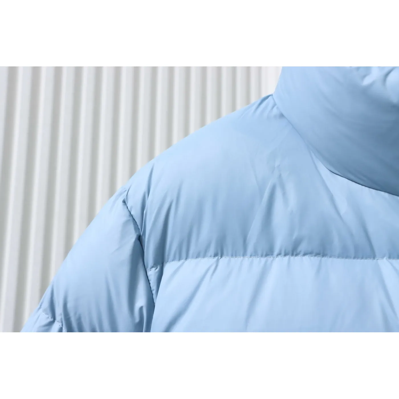Moncler Patch Zippered Stand-up Collar Blue Down Jacket