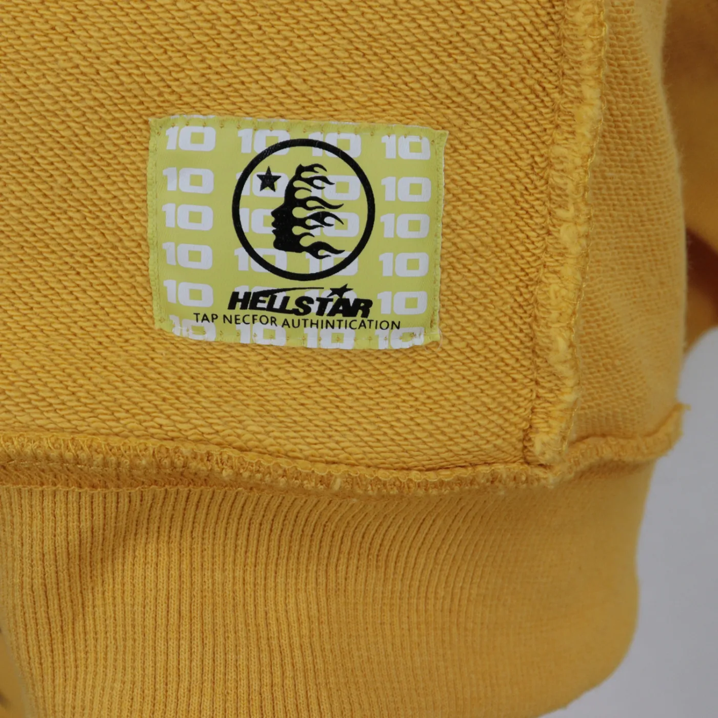 Hellstar Terry Fabric Crewneck Hoodie Yellow/White