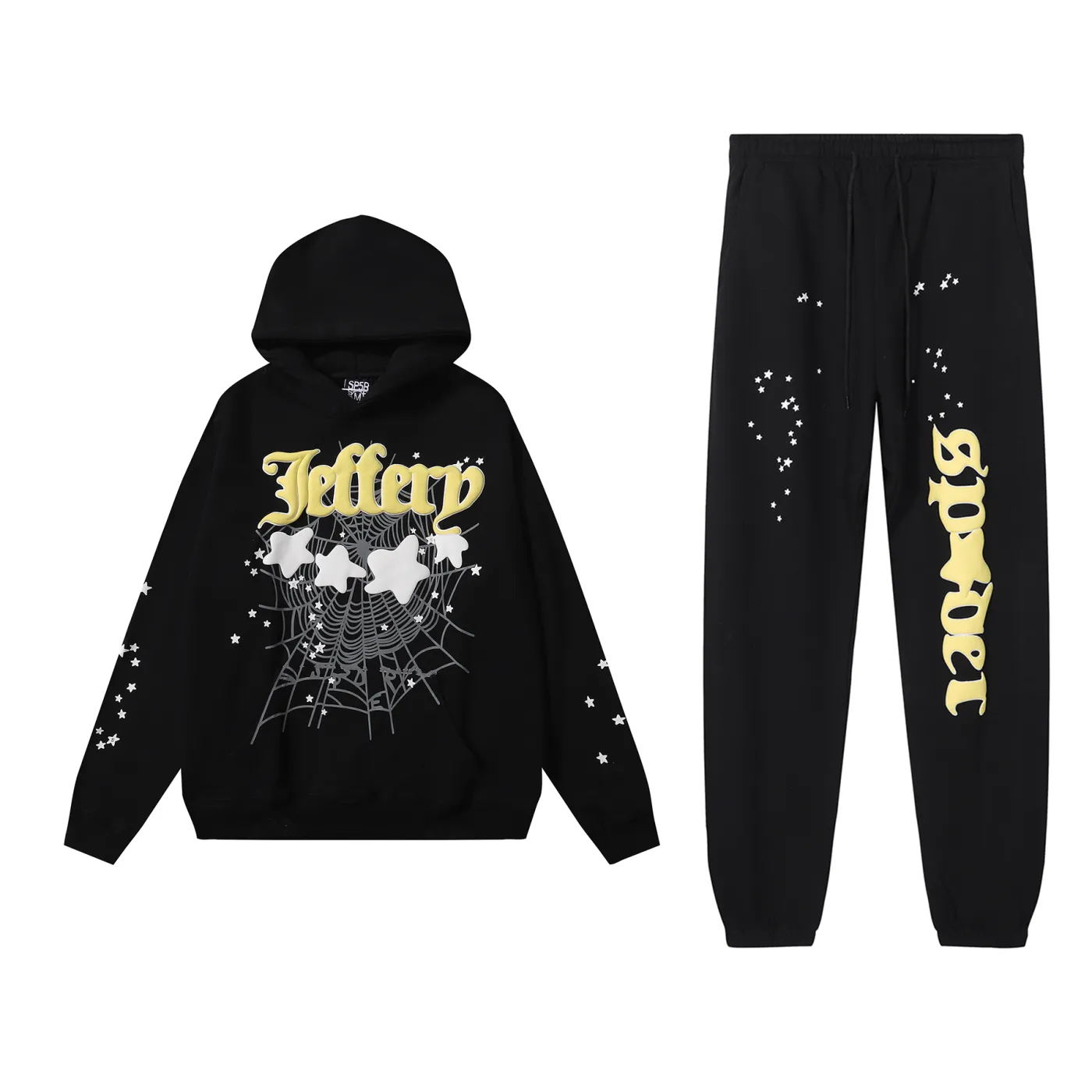 Sp5der Jeffery Hoodie & Sweatpant Set Black