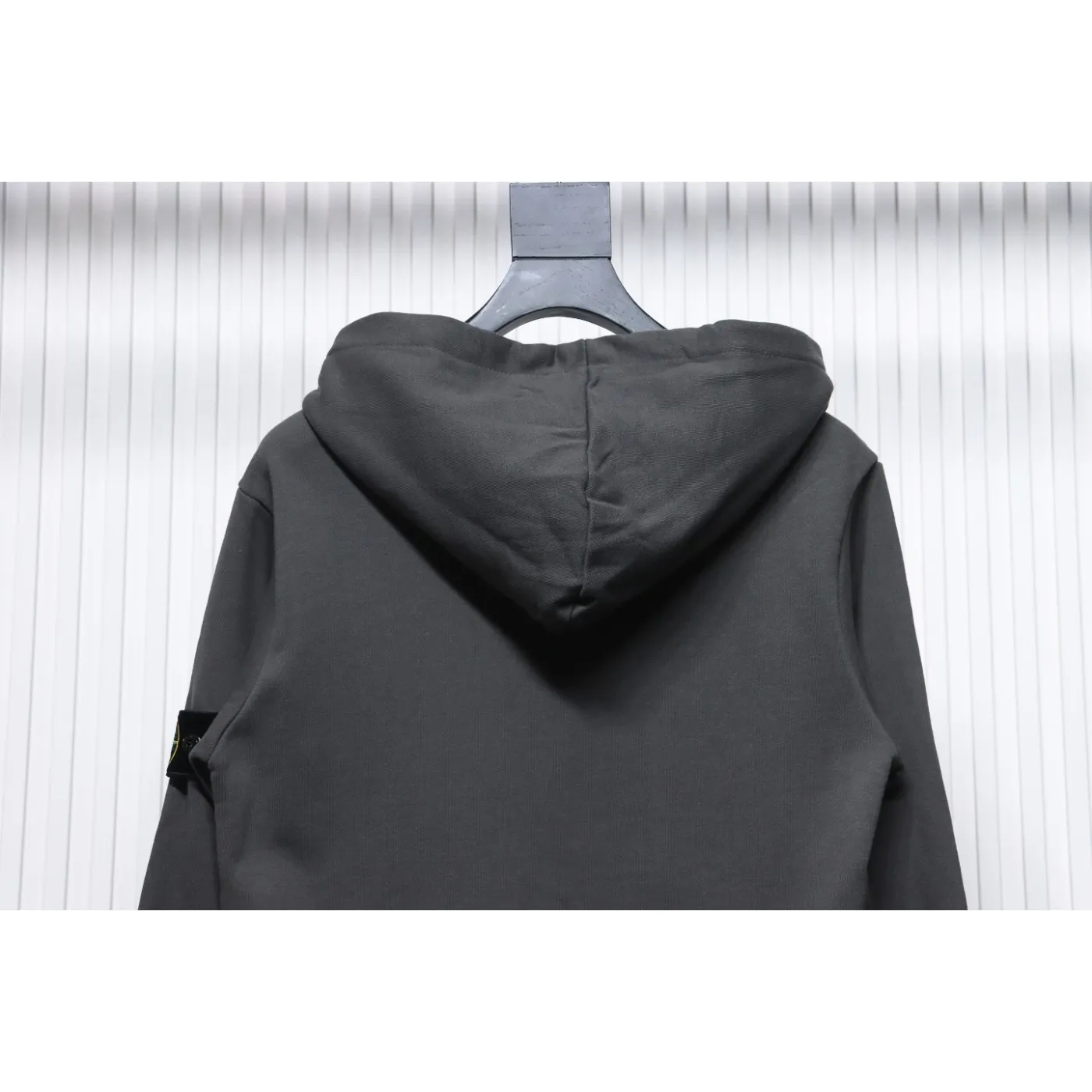 Stone Island Classic Logo Sleeve Patch Hoodie Dark Gray